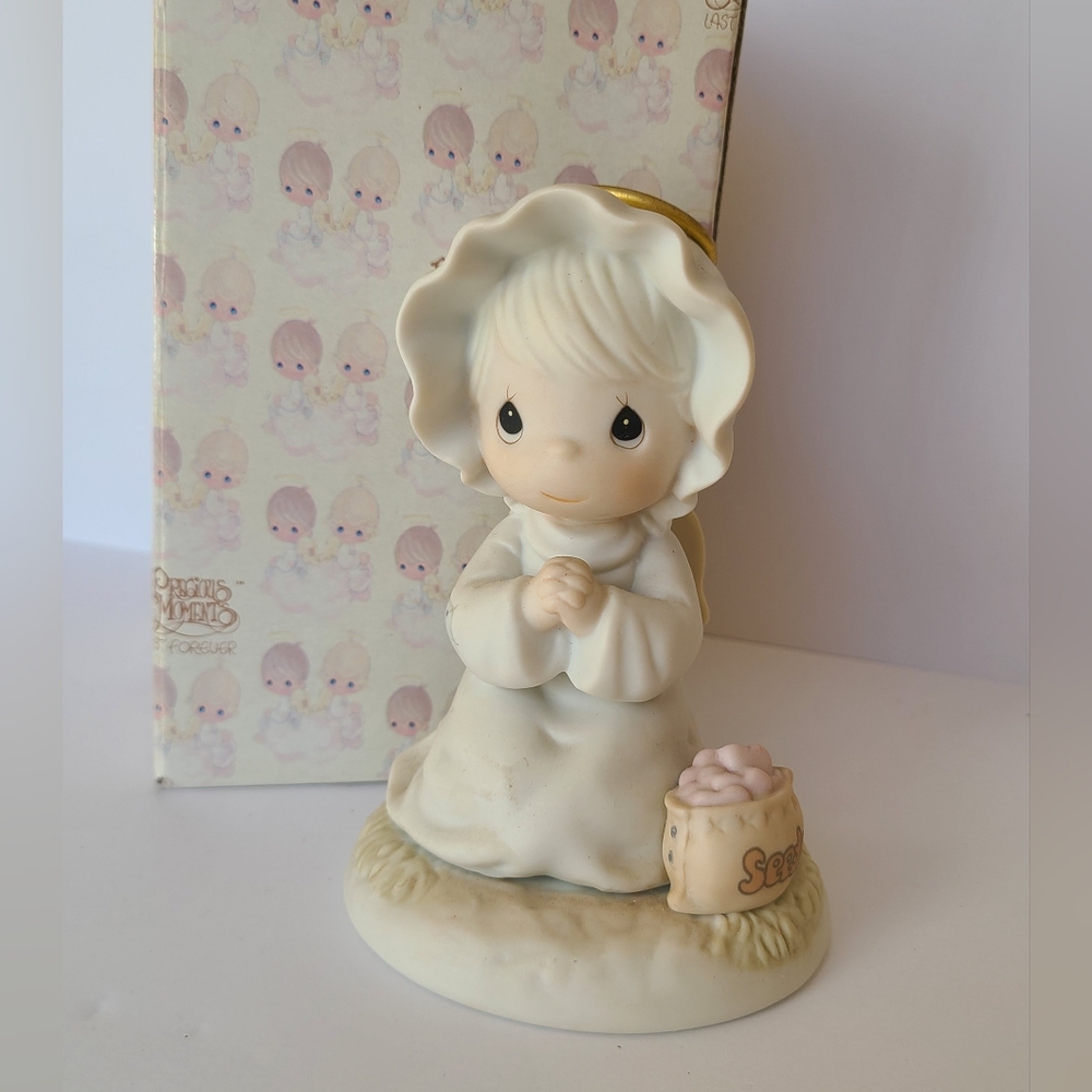 Vintage Precious Moments Girl Seeds of Kindness Porcelain Collectible Figurine